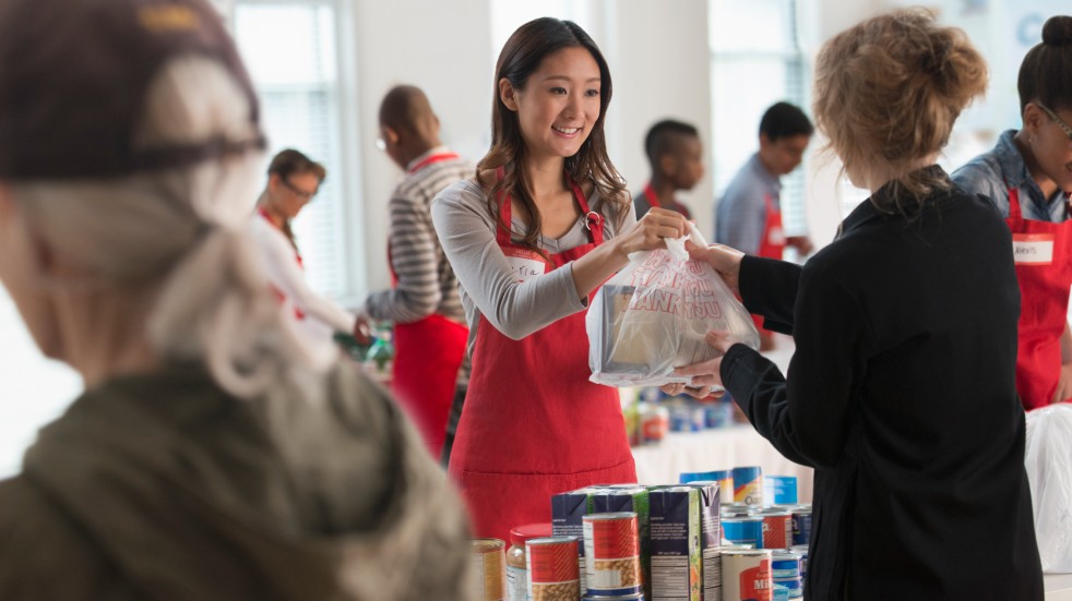 person volunteering